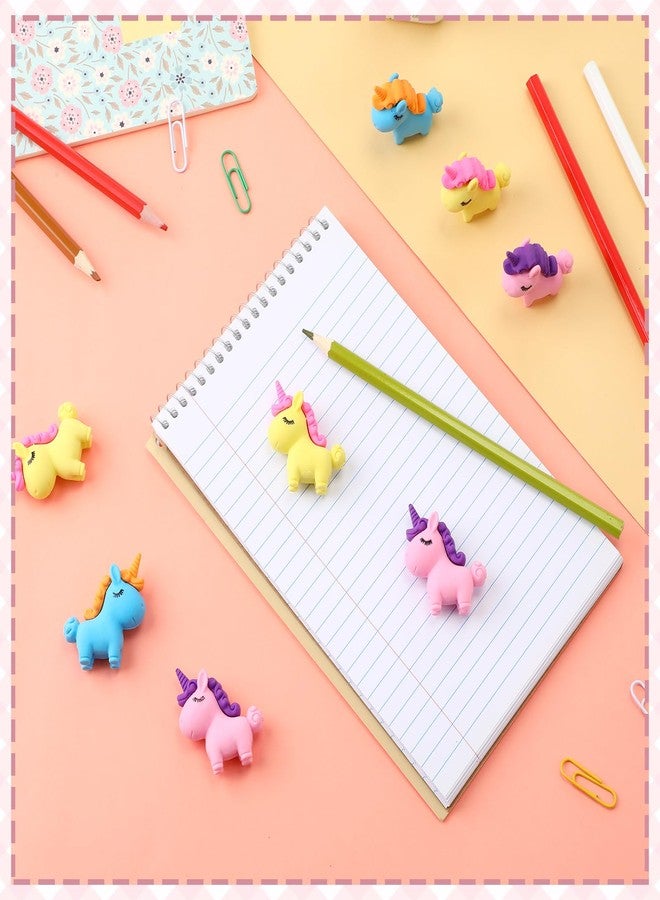 Resurhang 48 Pcs Unicorn Erasers Cute Erasers for Kids Bulk Unicorn Party Favors Animal Eraser Fun Eraser for Kids Students School Supplies Prize Valentines Gifts Party Favor - Image 4